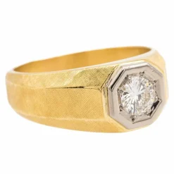 Bague solitaire or jaune diamant