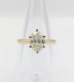 Bague solitaire or jaune diamant 1,51 carat - certificat GWLAB