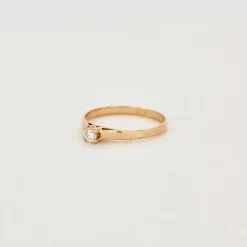 Bague solitaire Or jaune Diamant