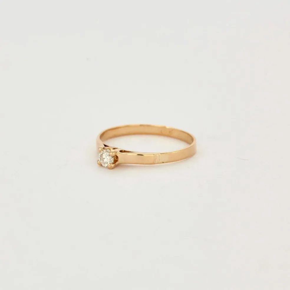Bague solitaire Or jaune Diamant