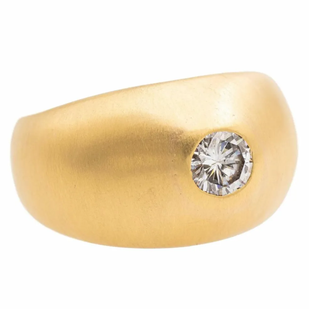 Bague Solitaire or jaune diamant