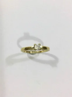 Bague Solitaire Or Jaune Diamant 0.14ct