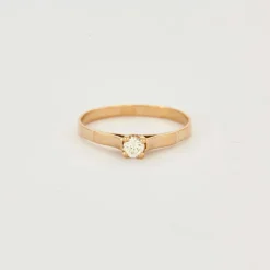 Bague solitaire Or jaune Diamant