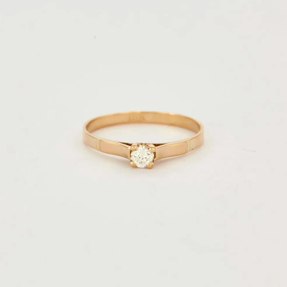 Bague solitaire Or jaune Diamant