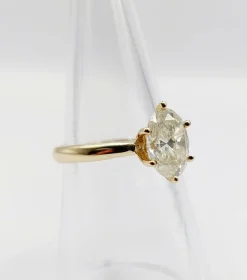 Bague solitaire or jaune diamant 1,51 carat - certificat GWLAB