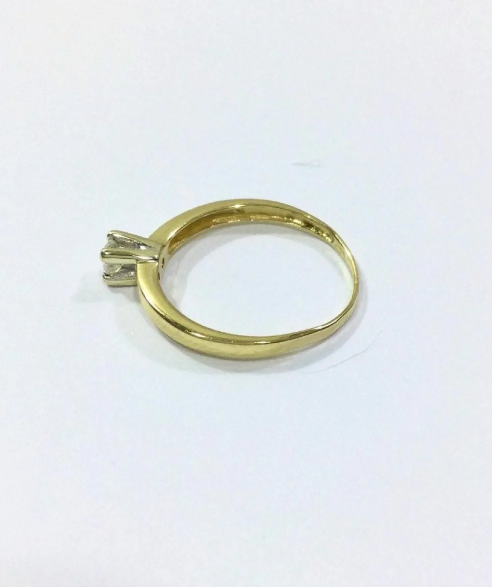 Bague Solitaire Or Jaune Diamant 0.14ct