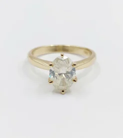 Bague solitaire or jaune diamant 1,51 carat - certificat GWLAB