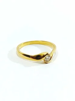 Bague Solitaire Or Jaune Diamant 0.13ct