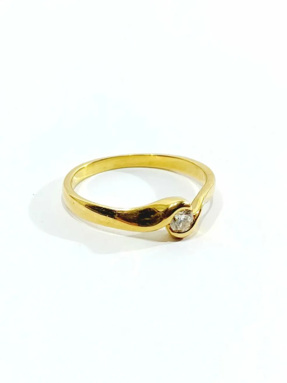 Bague Solitaire Or Jaune Diamant 0.13ct