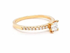 Bague Solitaire Or rose Diamant