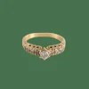Bague Solitaire épaulé, 9 Diamants