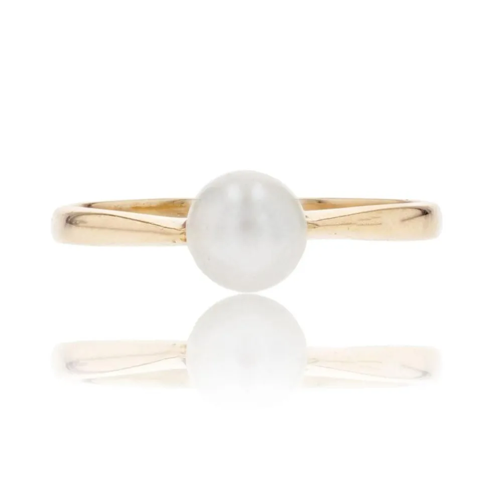 Bague solitaire perle de culture or