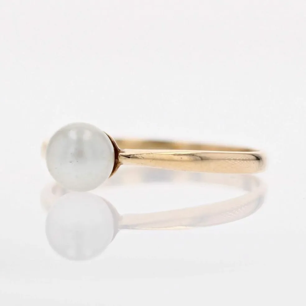 Bague solitaire perle de culture or
