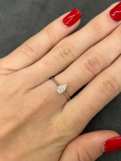 Bague solitaire platine diamant 0,45 ct