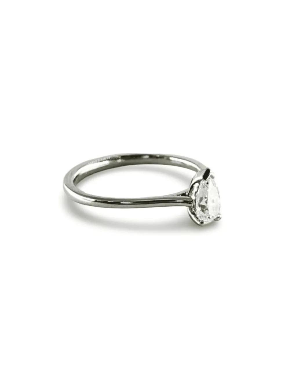 Bague solitaire platine diamant 0,45 ct