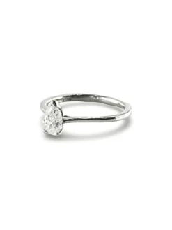 Bague solitaire platine diamant 0,45 ct