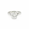 Bague Solitaire platine, or gris, diamant 2.40 cts (Certificat)