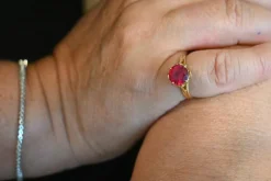 Bague Solitaire Rubellite