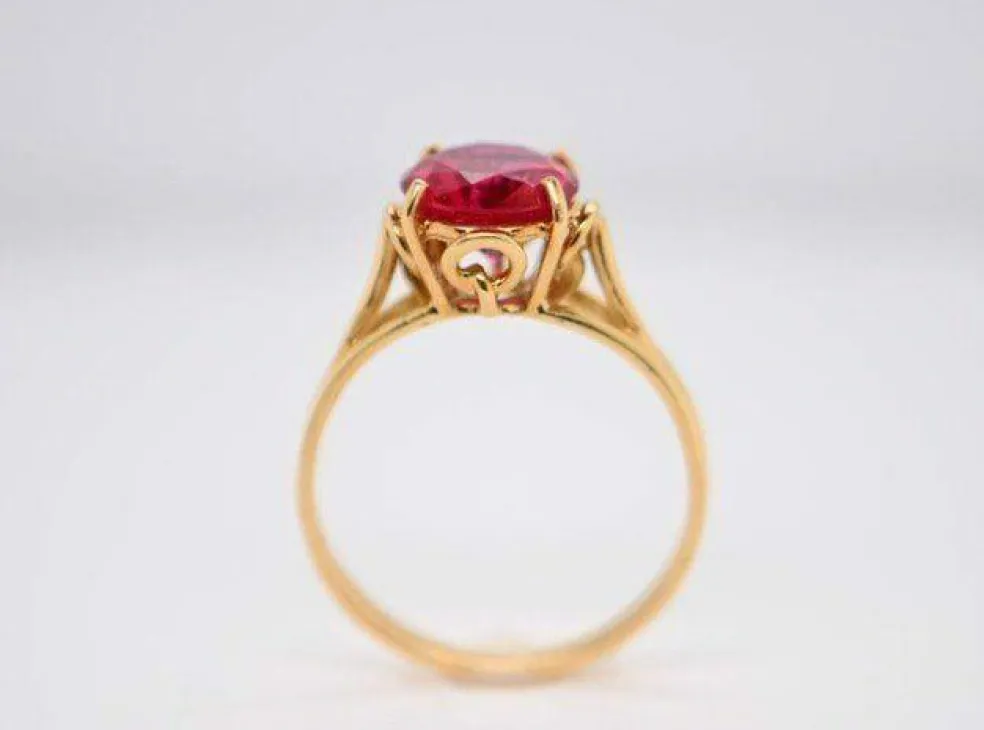 Bague Solitaire Rubellite