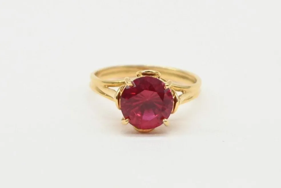 Bague Solitaire Rubellite