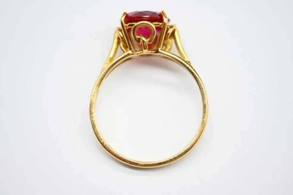 Bague Solitaire Rubellite