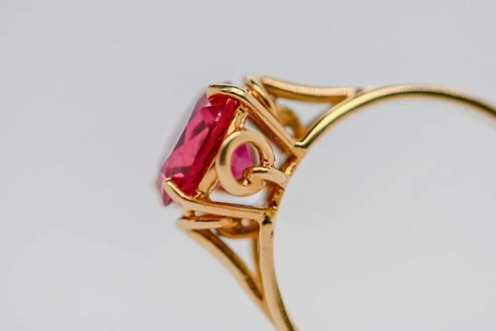 Bague Solitaire Rubellite