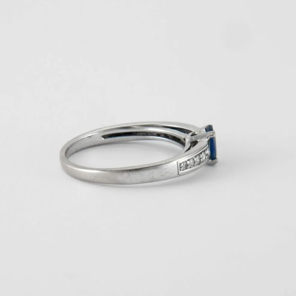 Bague Solitaire Saphir 10 Diamants