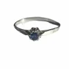Bague solitaire saphir or blanc et platine