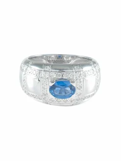 BAGUE SOLITAIRE SAPHIR OR GRIS