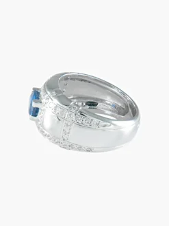 BAGUE SOLITAIRE SAPHIR OR GRIS