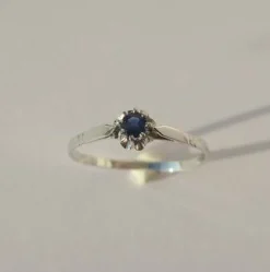 Bague solitaire saphir or blanc et platine