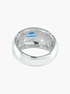 BAGUE SOLITAIRE SAPHIR OR GRIS