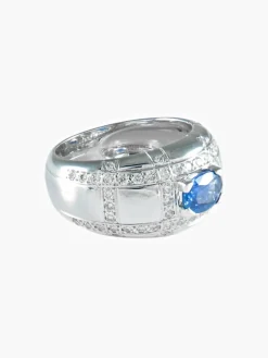 BAGUE SOLITAIRE SAPHIR OR GRIS