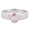 Bague Solitaire Saphir rose Diamants