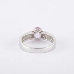 Bague Solitaire Saphir rose Diamants