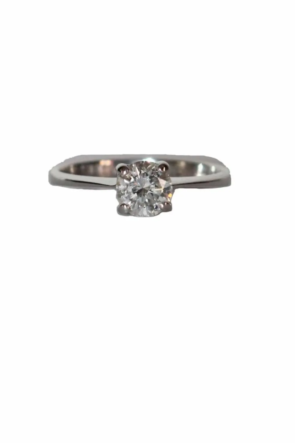 Bague Solitaire Sur Or Blanc