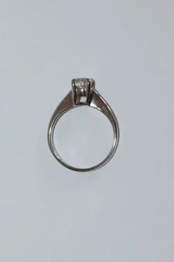 Bague Solitaire Sur Or Blanc