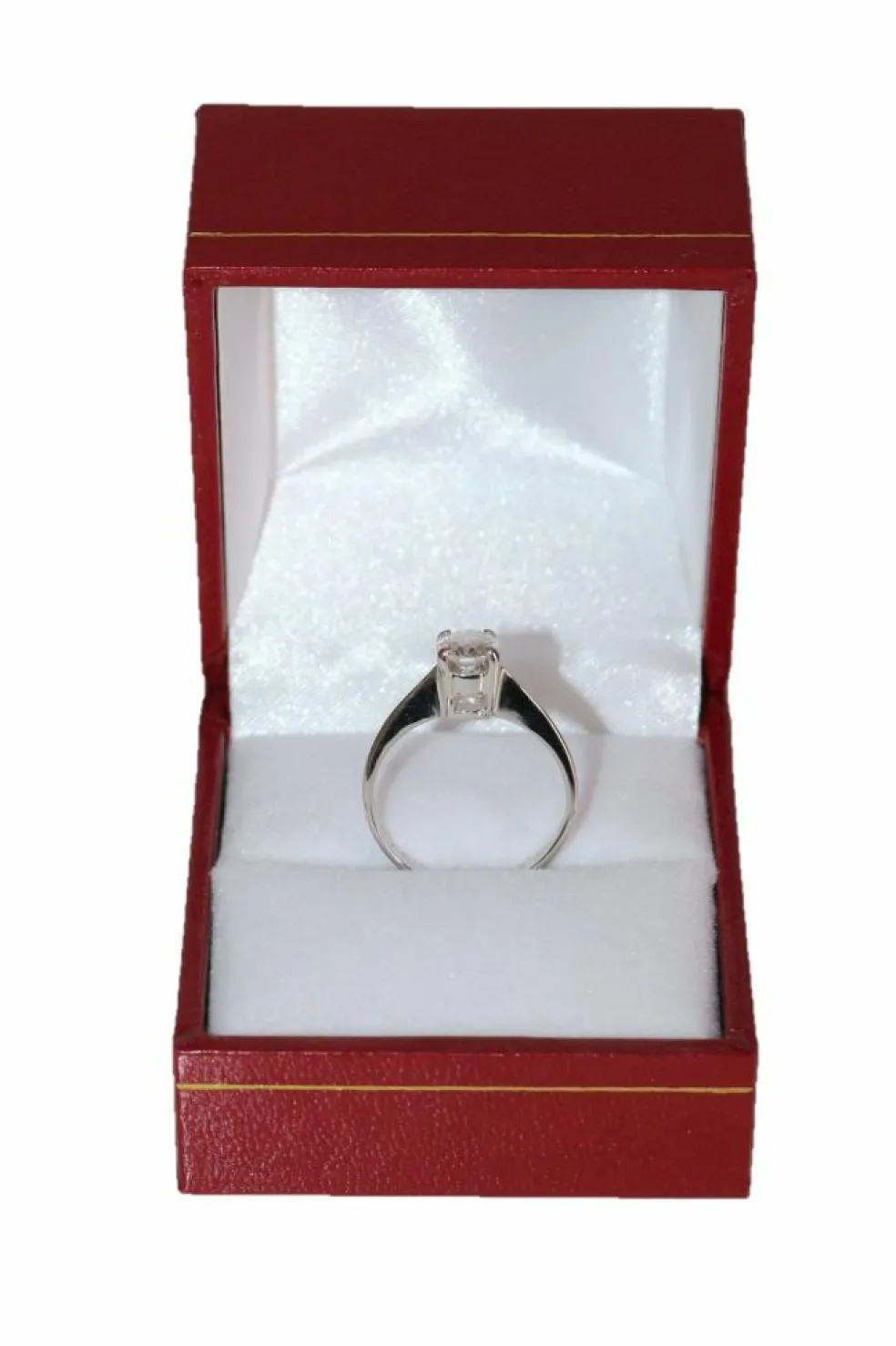 Bague Solitaire Sur Or Blanc