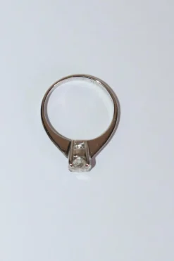 Bague Solitaire Sur Or Blanc