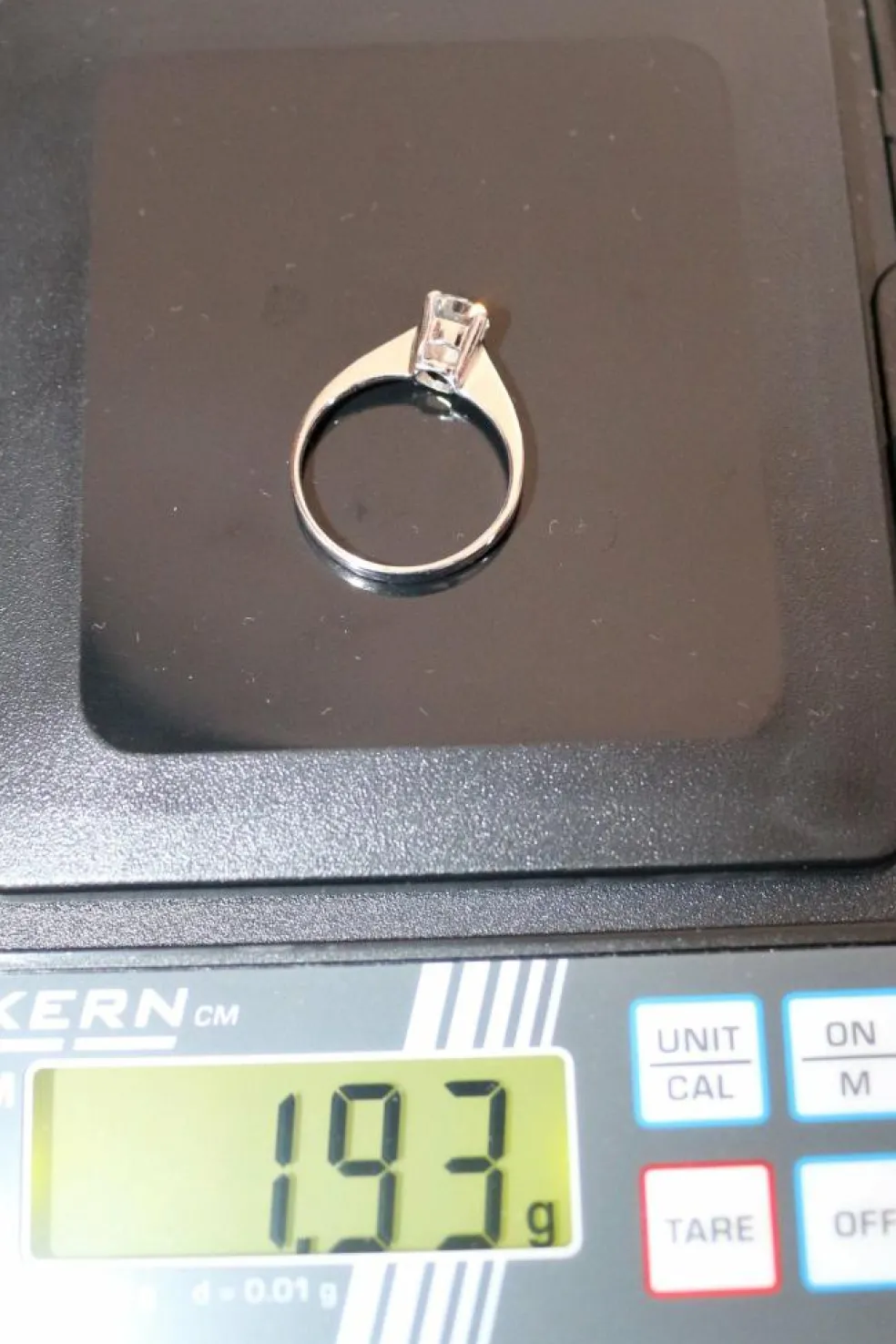 Bague Solitaire Sur Or Blanc