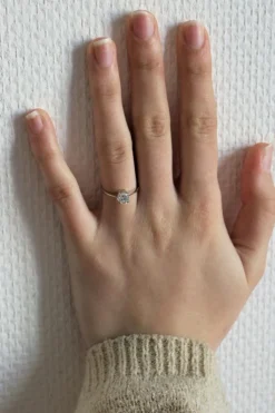 Bague Solitaire Sur Or Blanc