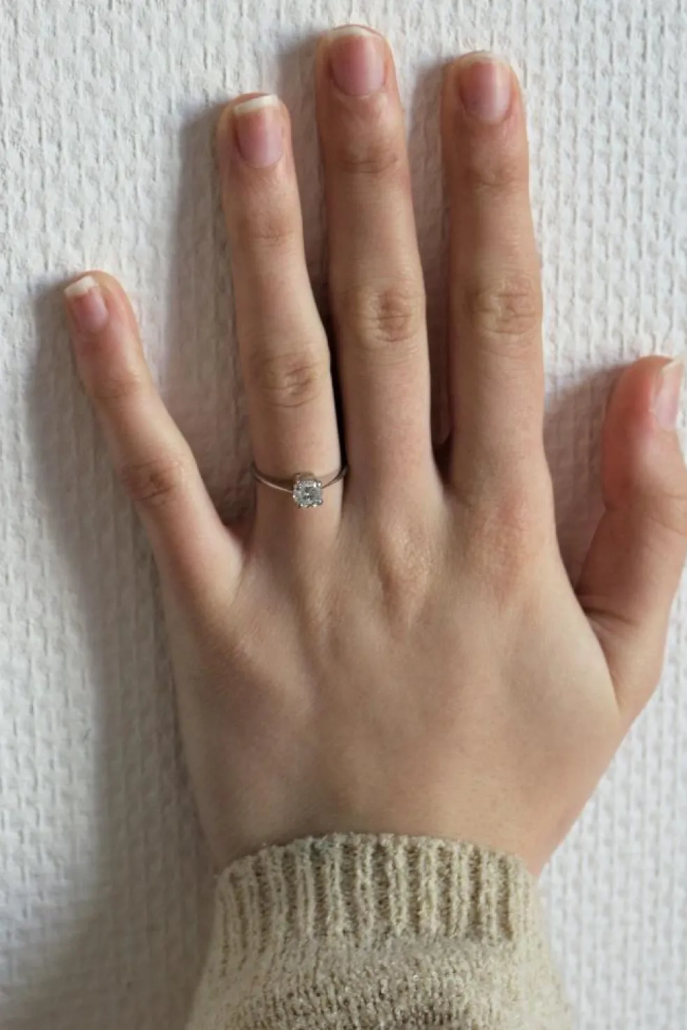 Bague Solitaire Sur Or Blanc