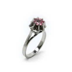 Bague Solitaire Tourmaline Rose