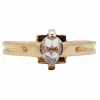 Bague solitaire victorienne or rose diamant poire