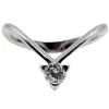 Bague solitaire vintage or blanc diamant taille brillant 0,20 carat