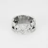 Bague souple, or blanc et diamants