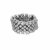 Bague souple, or gris et diamants