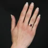 Bague spinelle rouge coussin naturel et diamants