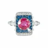Bague Spinelle Saphirs Diamants