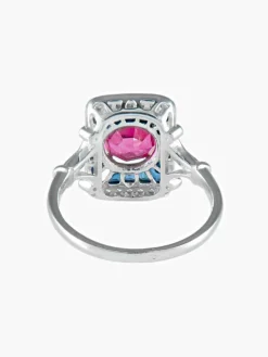 Bague Spinelle Saphirs Diamants
